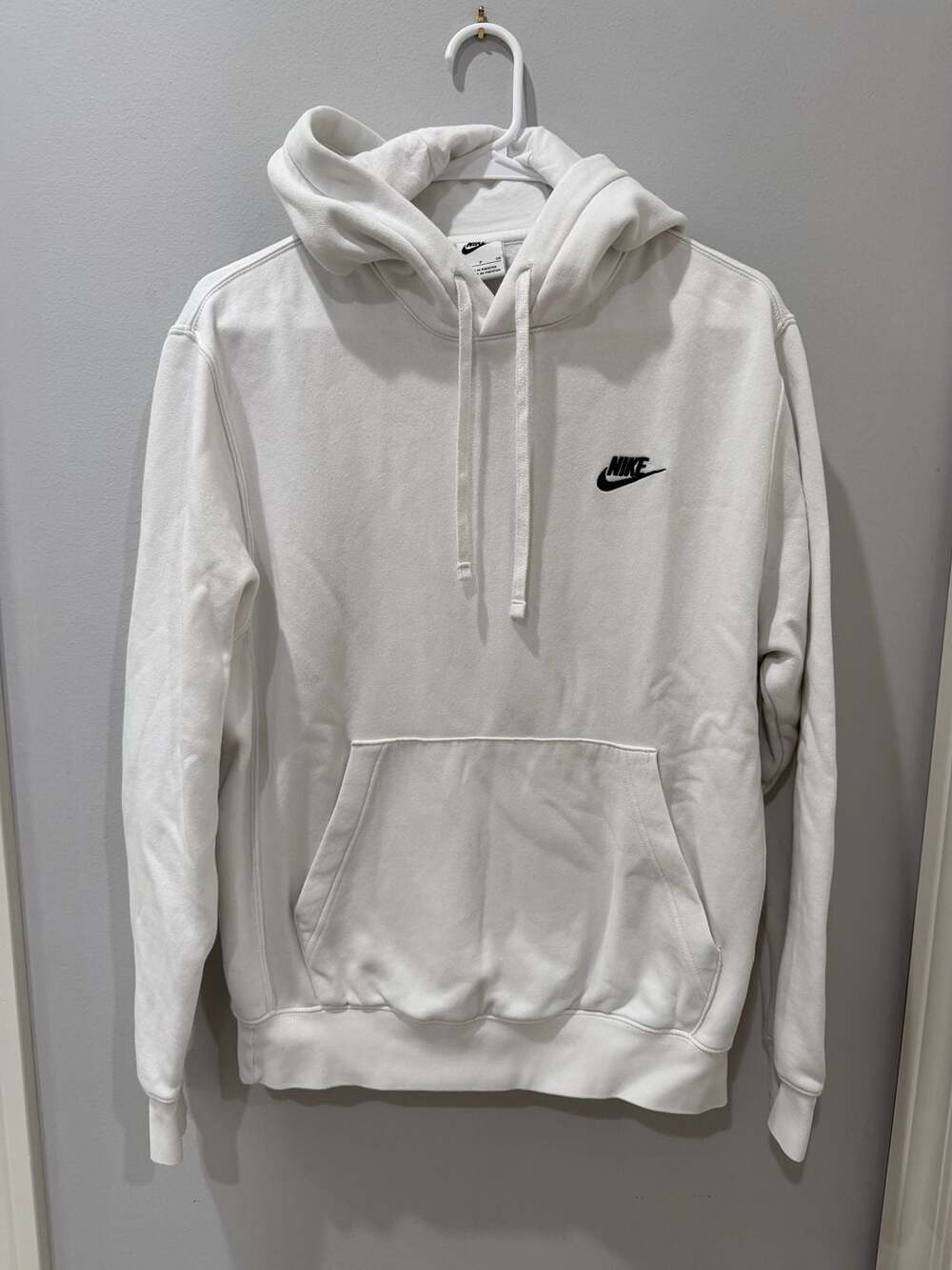 Nike Sportswear Club Fleece Pullover Hoodie White mens size small